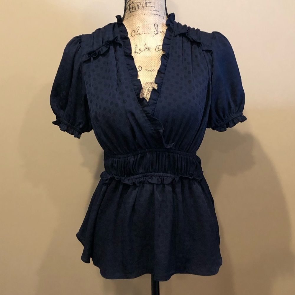 New Anthropologie Current Air Polka Dot Blouse